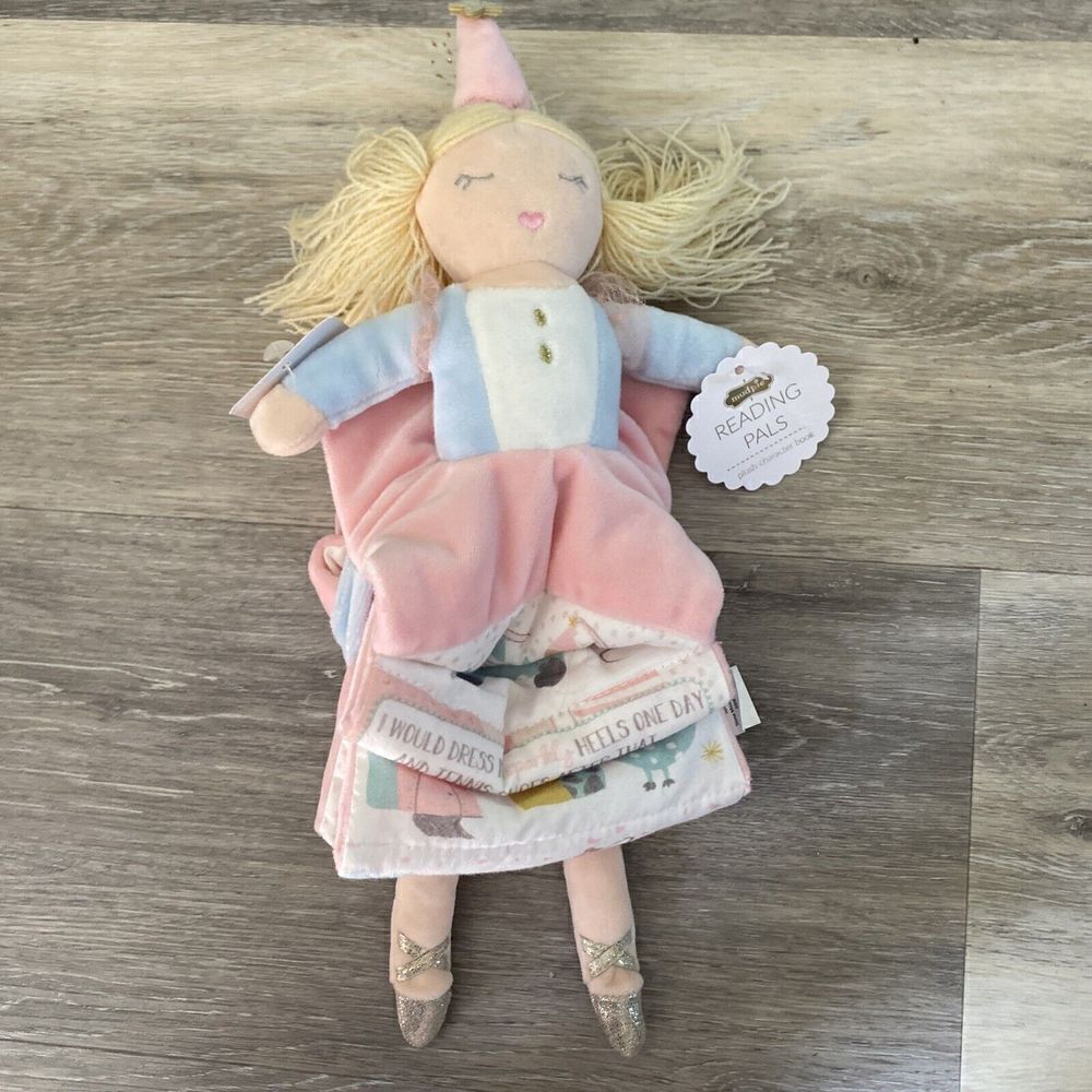 *Mudpie PRINCESS Pink HAT PRINCESS BOOK READING PALS Baby SafePlush Toy 13" Long